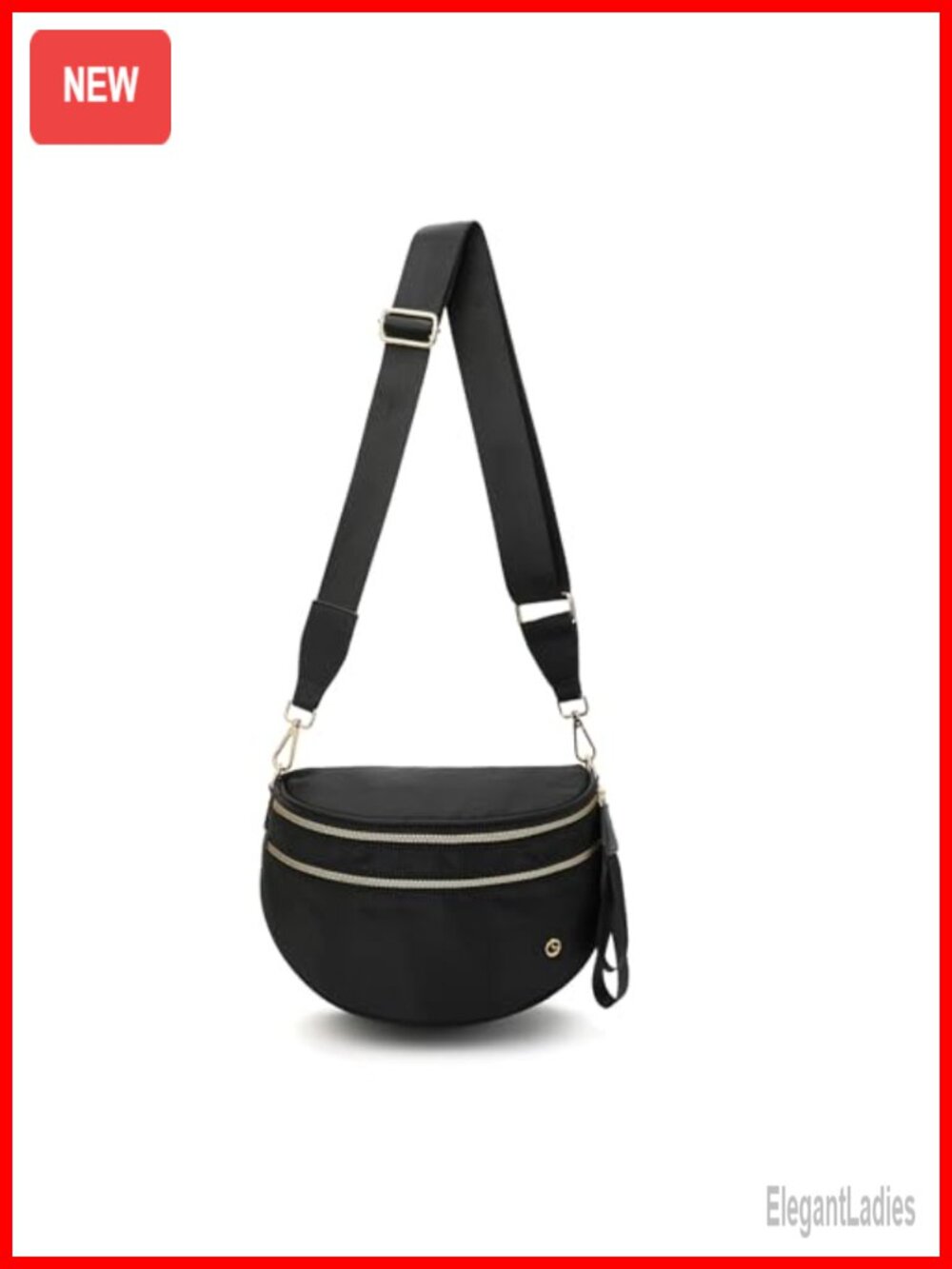 Checkered Nylon Crossbody Bag Expandable Fanny Pack Adjustable Strap